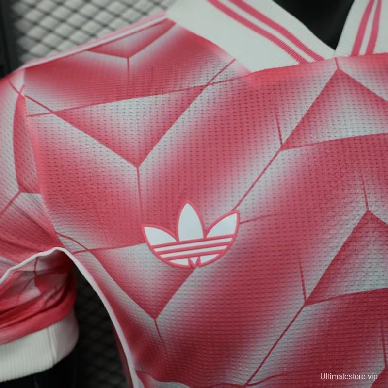 Player Version 1988/89 Real Madrid Third Pink with Geometric Chevron Pattern Jersey