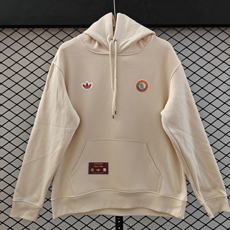 Player Version 2026  Aston Villa x Adidas Home Embroidered Fleece Hoodie 9 Colors