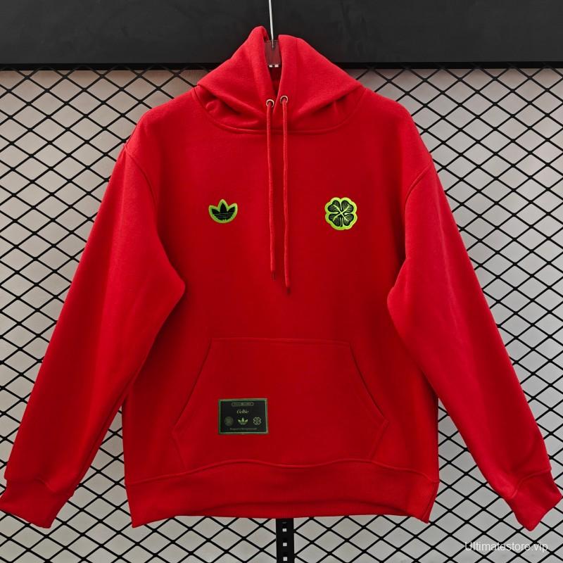 25/26 Celtic Embroidered Logo Hoodie 9 Colors
