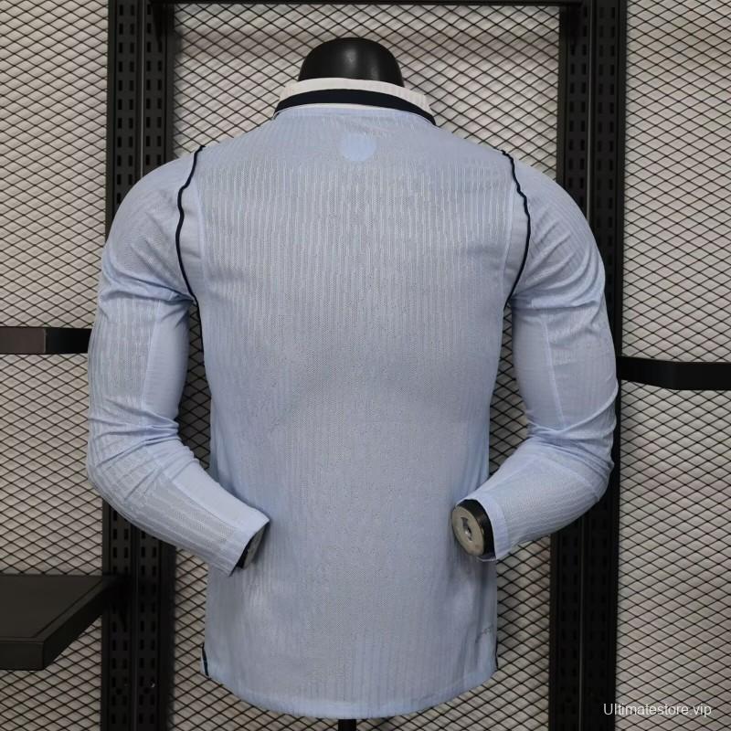 2026 Player Version Uruguay Light Blue with White Collar Long Sleeve Jersey