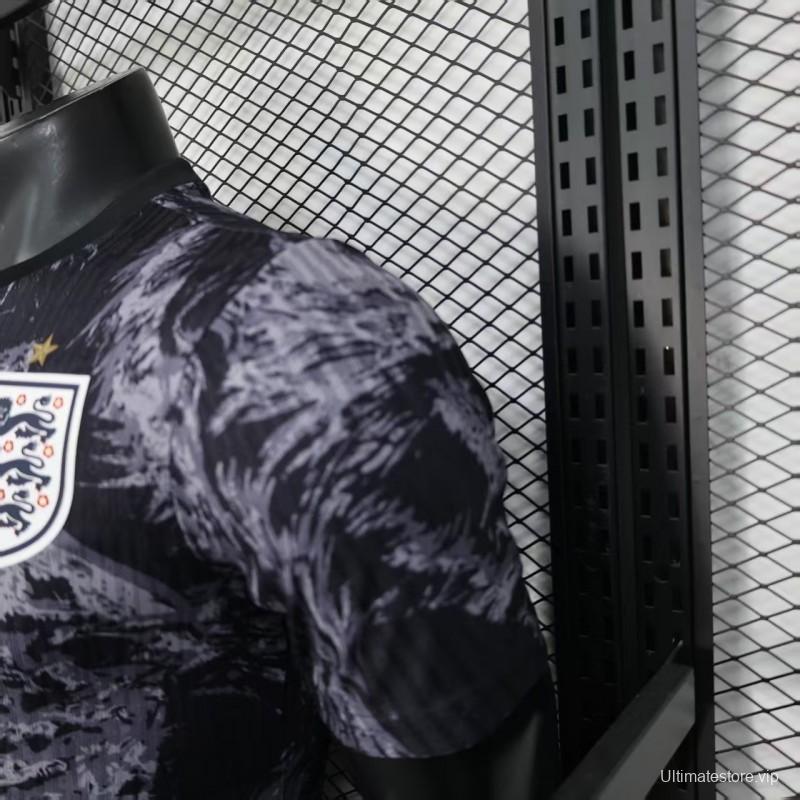 Player Version 2026 England Dark Navy with Lion Brushstroke Pattern Jersey