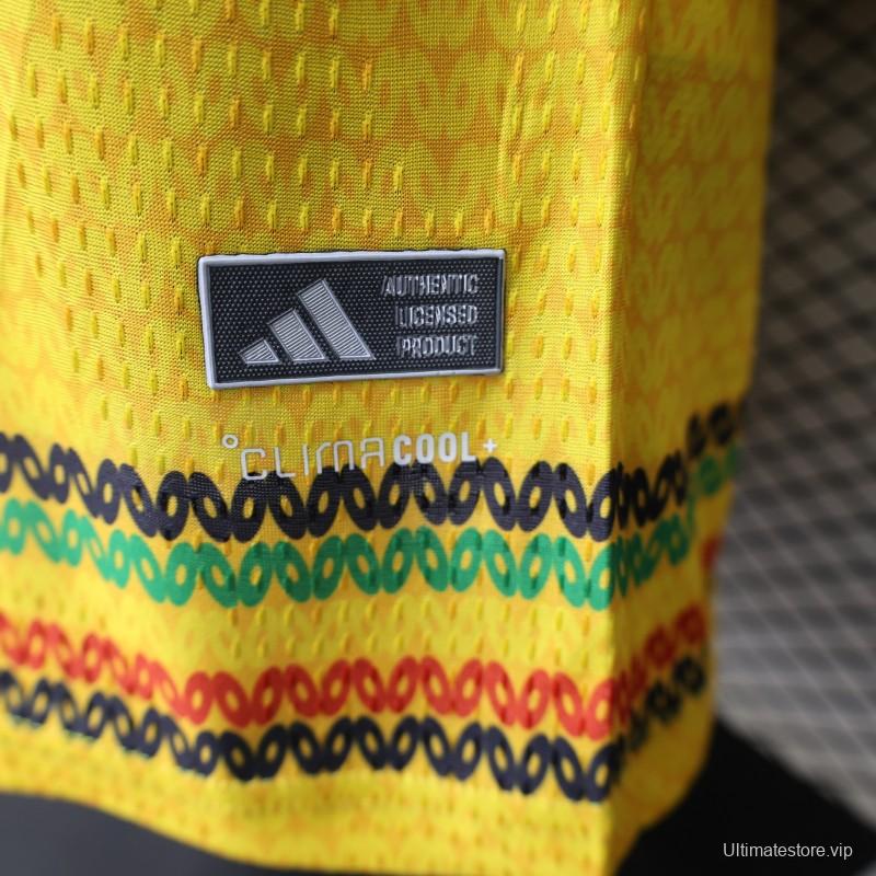 Player Version 2027 Jamaica Home Yellow with Reggae Stripe Jersey