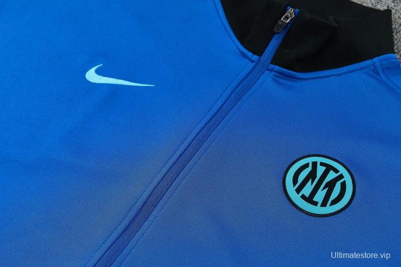 26/27 Inter Milan Blue Full Zipper Jacket Tracksuit + Black Long Pants