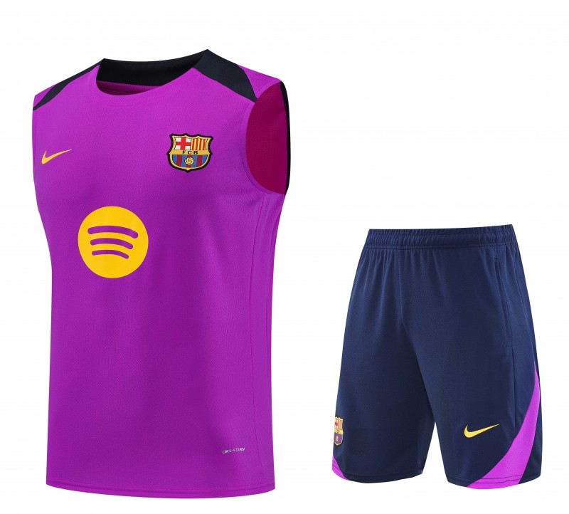 26/27 Barcelona Purple & Navy Blue Sleeveless Training Vest + Shorts