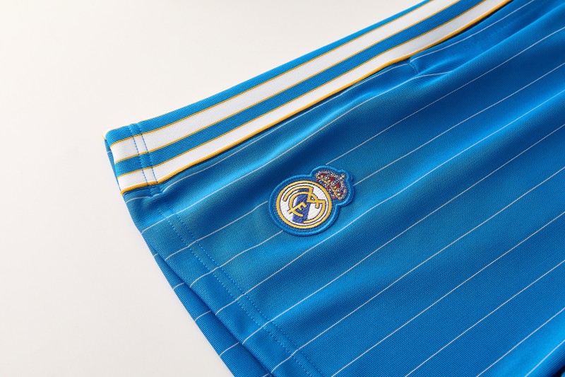 26/27 Real Madrid  Blue Pinstripe  Short Sleeve+Soccer Shorts