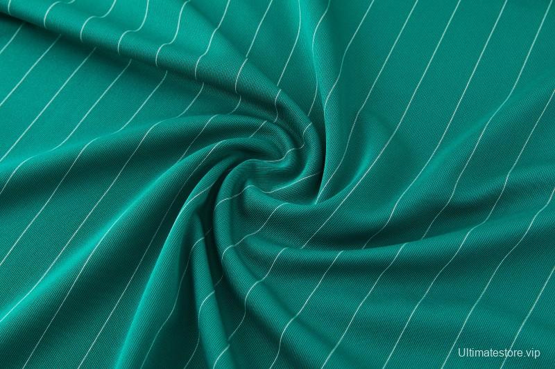 26/27 Liverpool   Green Pinstripe  Short Sleeve+Soccer Shorts