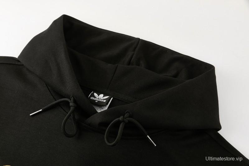 26/27 Manchester United Black Pullover Hooded Tracksuit + Long Pants