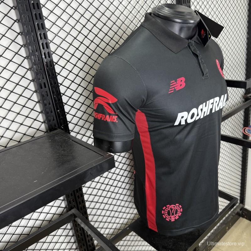 Player Version 25/26 Deportivo Toluca FC Black Jersey with Polo Collar