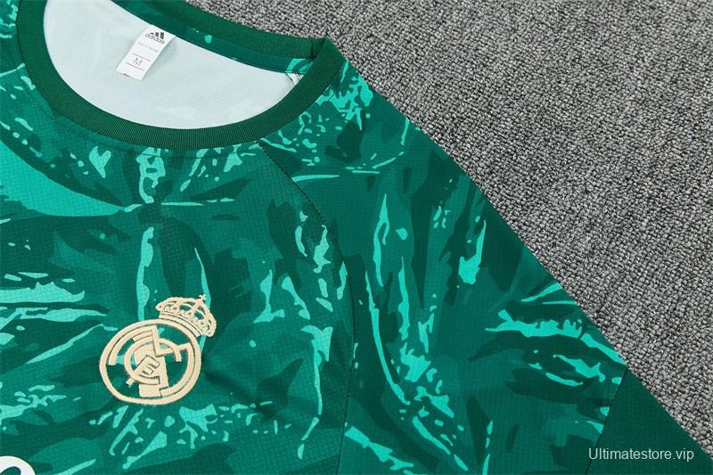 2026 Real Madrid Green Camouflage  Short Sleeve+Soccer Shorts
