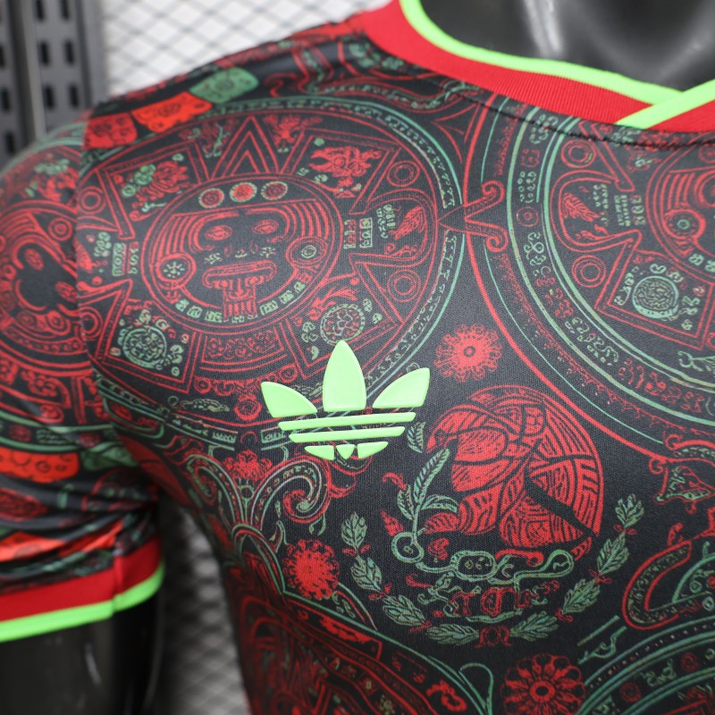 Player Version 2026 Mexico  Black with Aztec Calendar & Day of the Dead Special Edition Jersey
