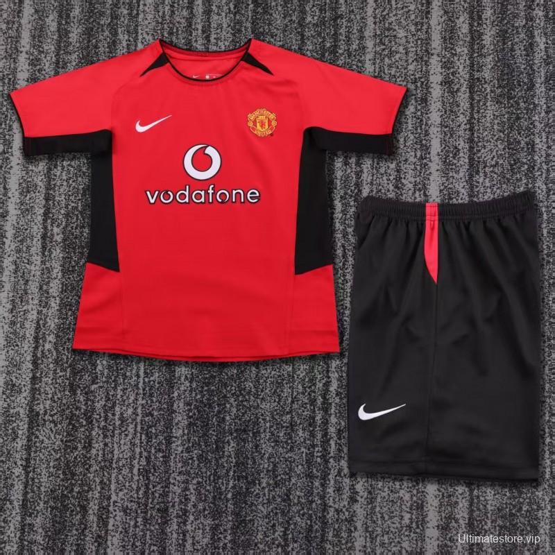 Retro Kids 02/04 Manchester United Home Jersey