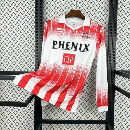 1991/92 Retro AS Cannes Home Long Sleeves Jersey