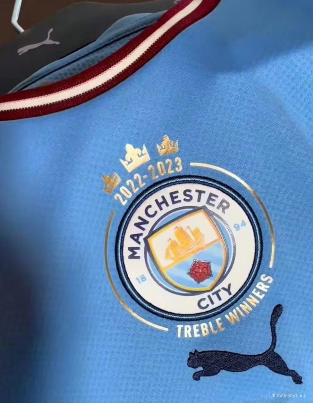 22/23 Manchester City Home With Treble Winners Patch