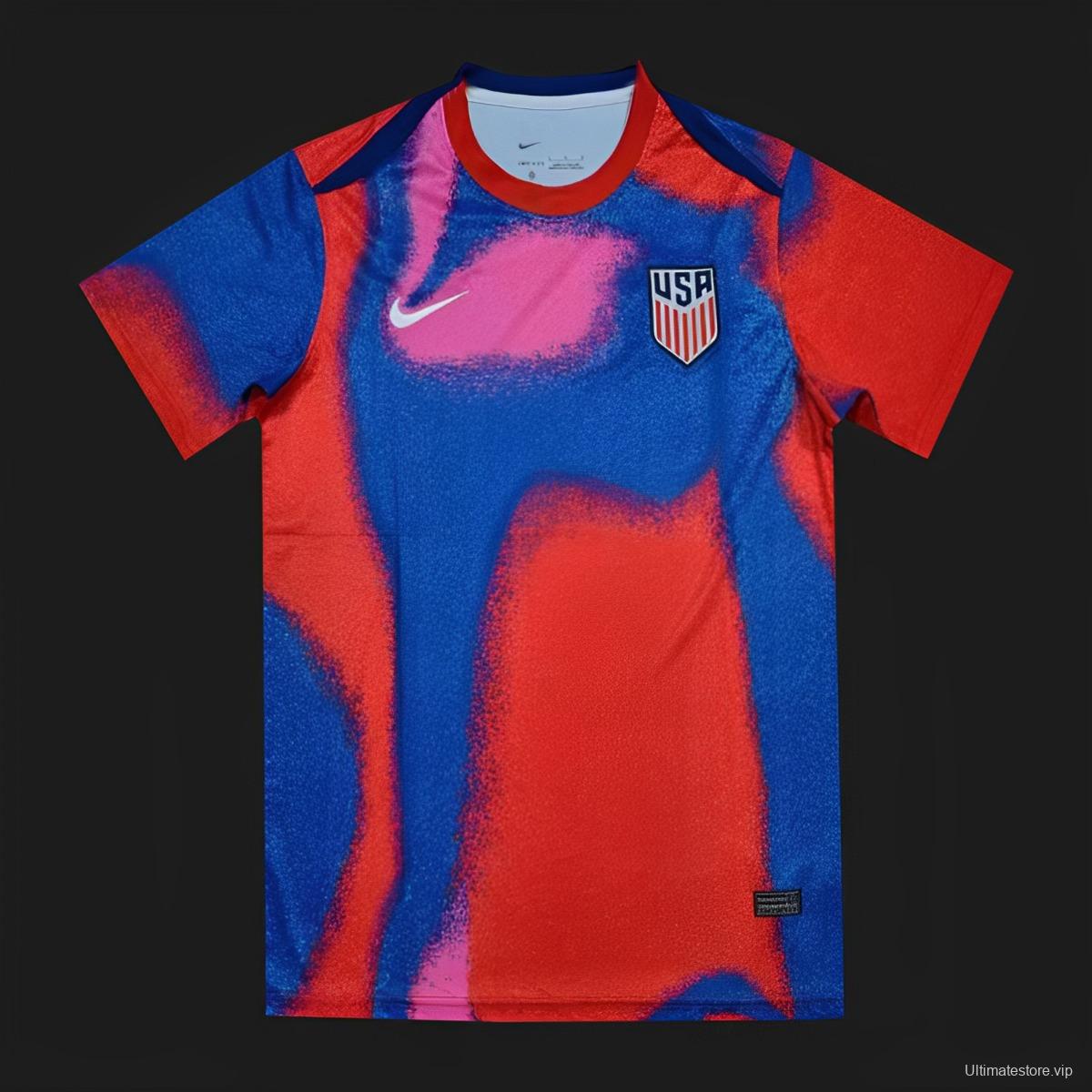 2024 USA Copa America Pre-Match Red/Blue Jersey