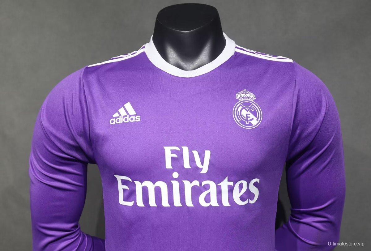 Player Version Retro 16/17 Real Madrid Away Long Sleeve Jersey