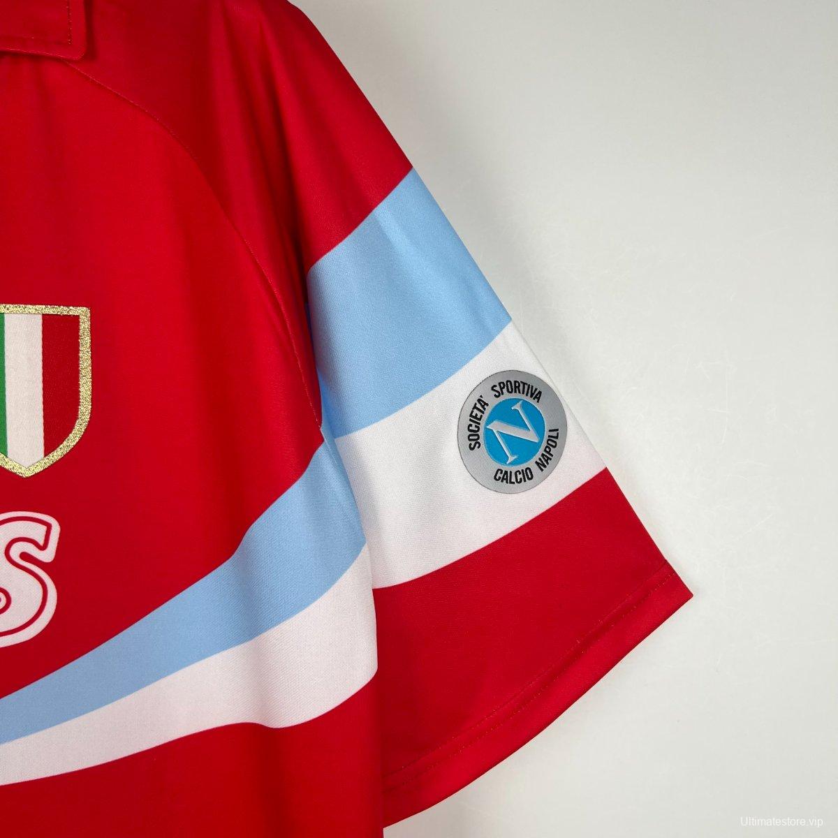Retro 90/91 Napoli Third Red Jersey