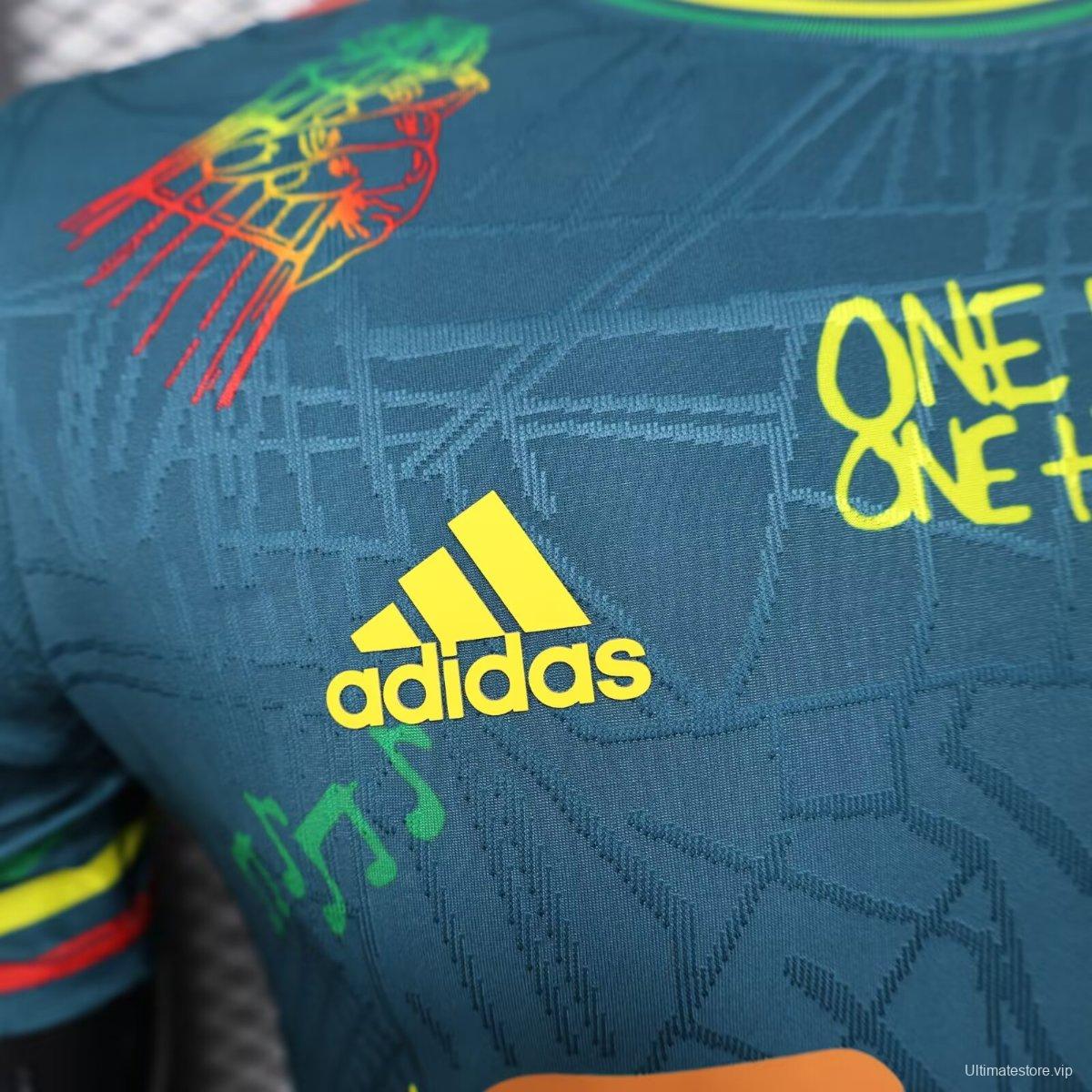 25/26 Ajax Navy Blue with Bob Marley Tribute Jersey
