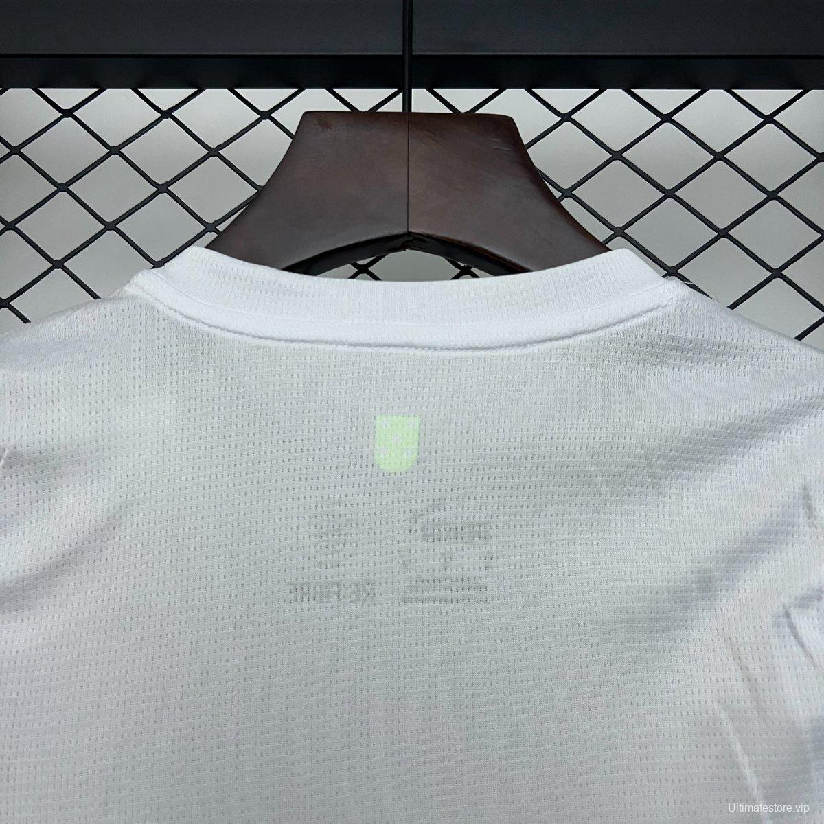 2025 Kids Portugal Away White Long Sleeve Jersey