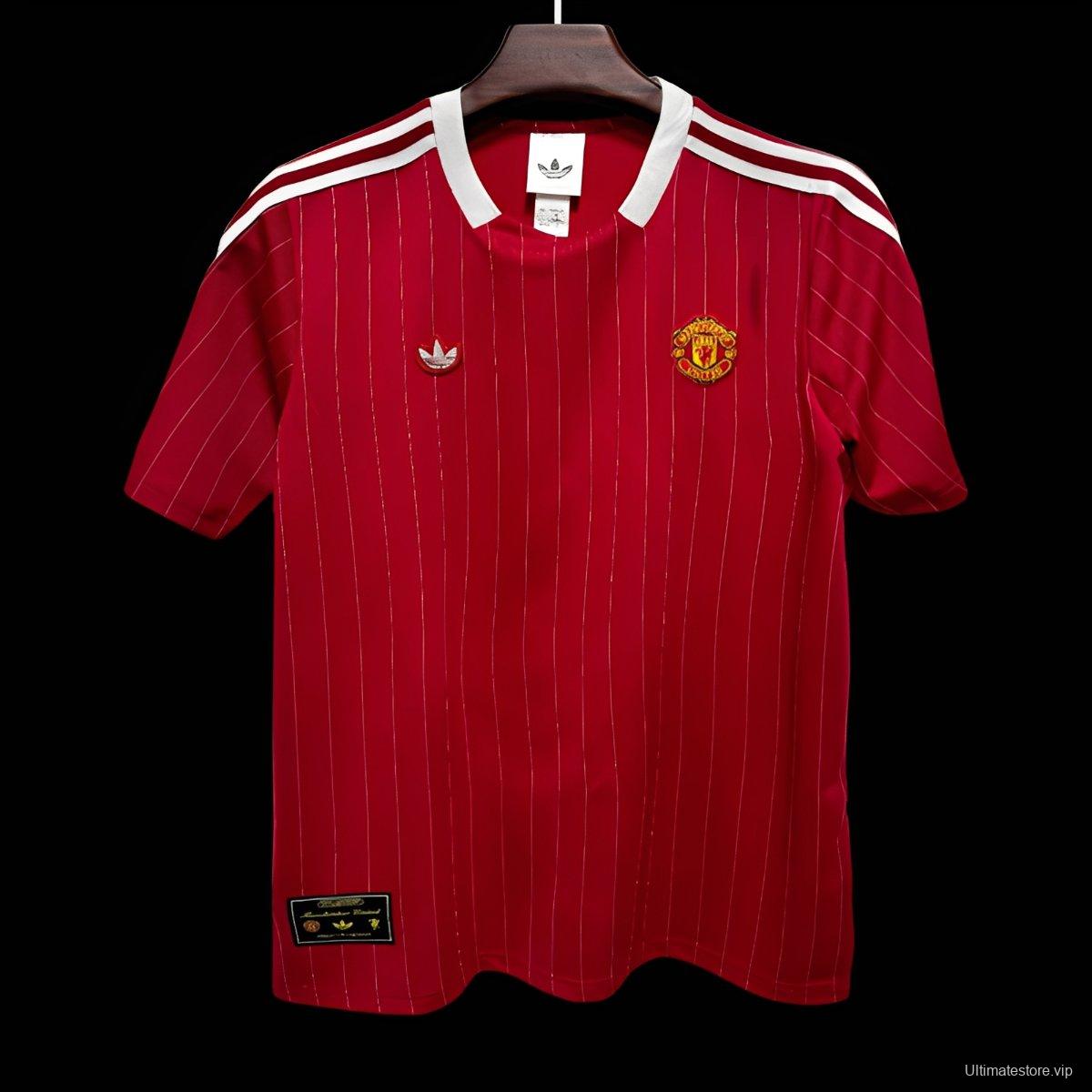 25/26 Manchester United Adidas Original Terrace Icons Wine Jersey