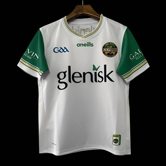 25/26 Offaly GAA White with Green Trim Away Jersey