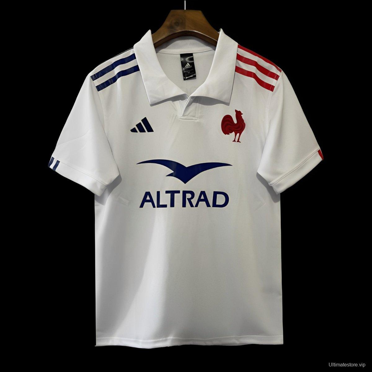 2025 France White with Blue and Red Stripes Away Jersey