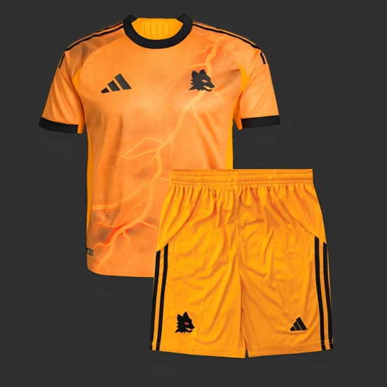 25/26 Kids AS Roma Away Yellow Jersey