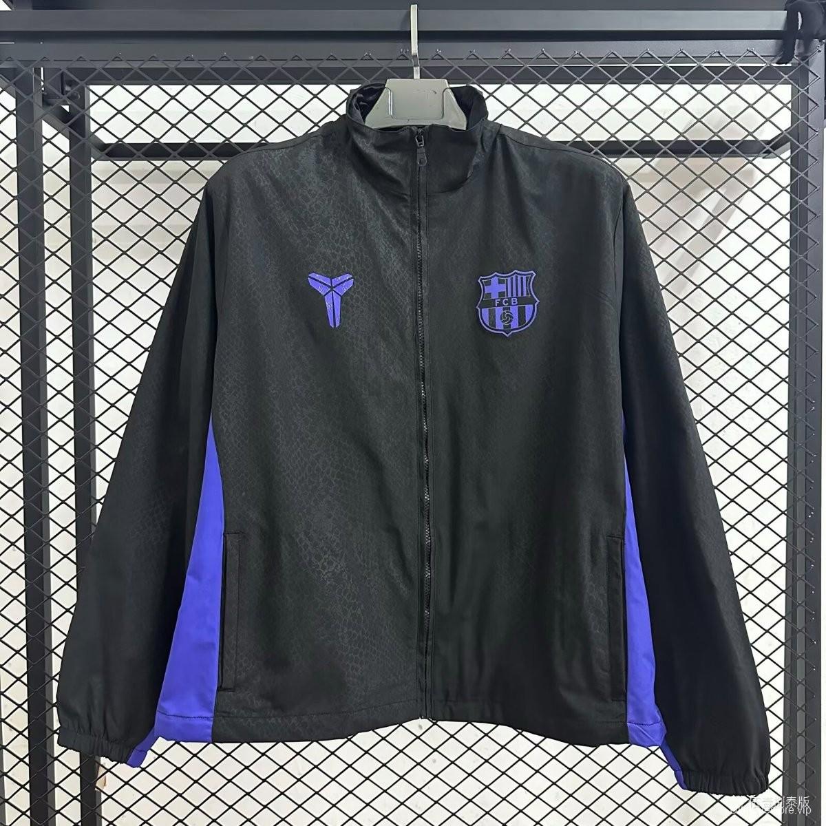25/26 Barcelona Black/Blue Kobe Full Zipper Windbreaker