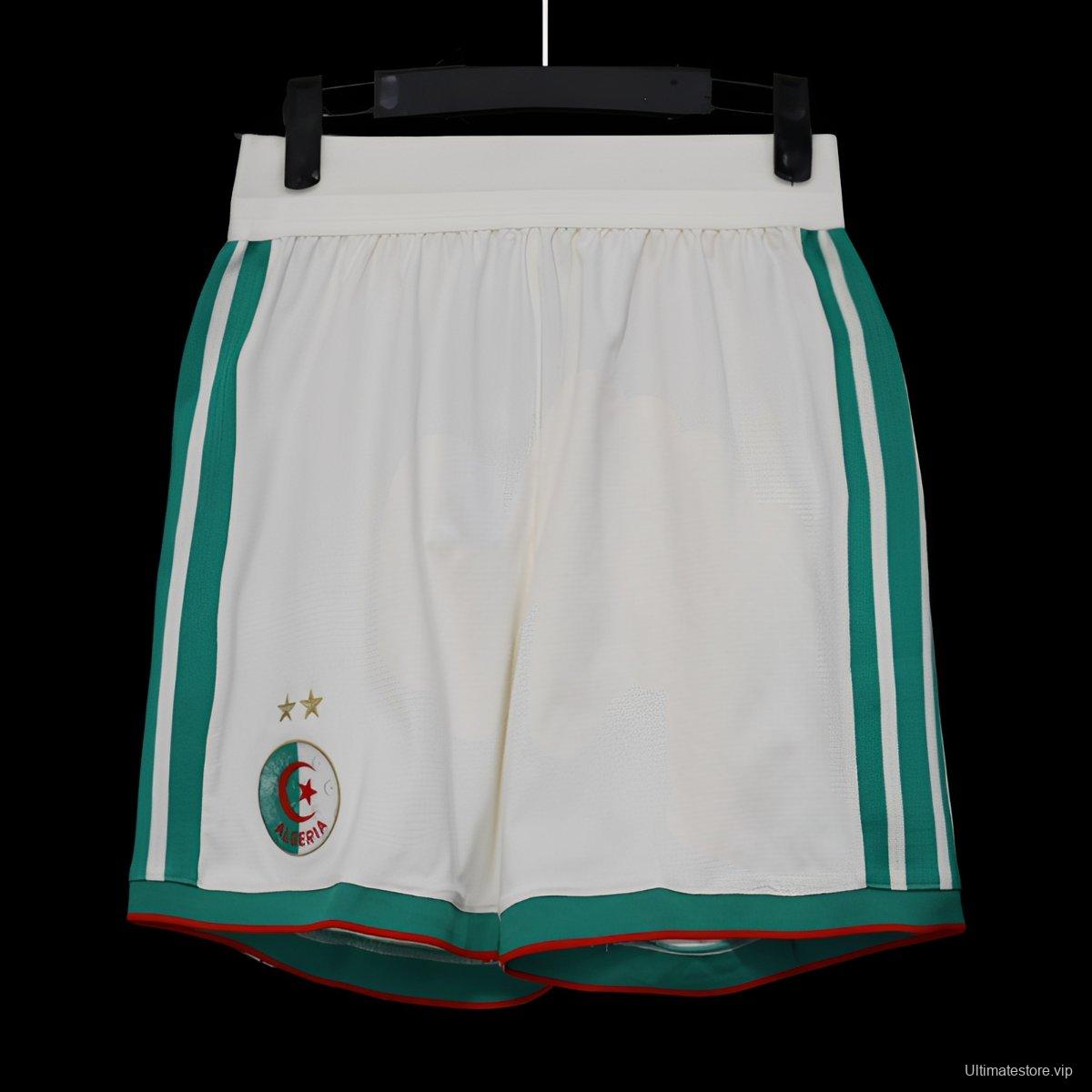 2026 Player Version Algeria White with Green Stripes Shorts
