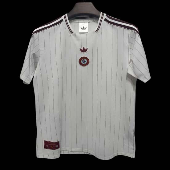 2026 Aston Villa Adidas Terrace Icons White Jersey