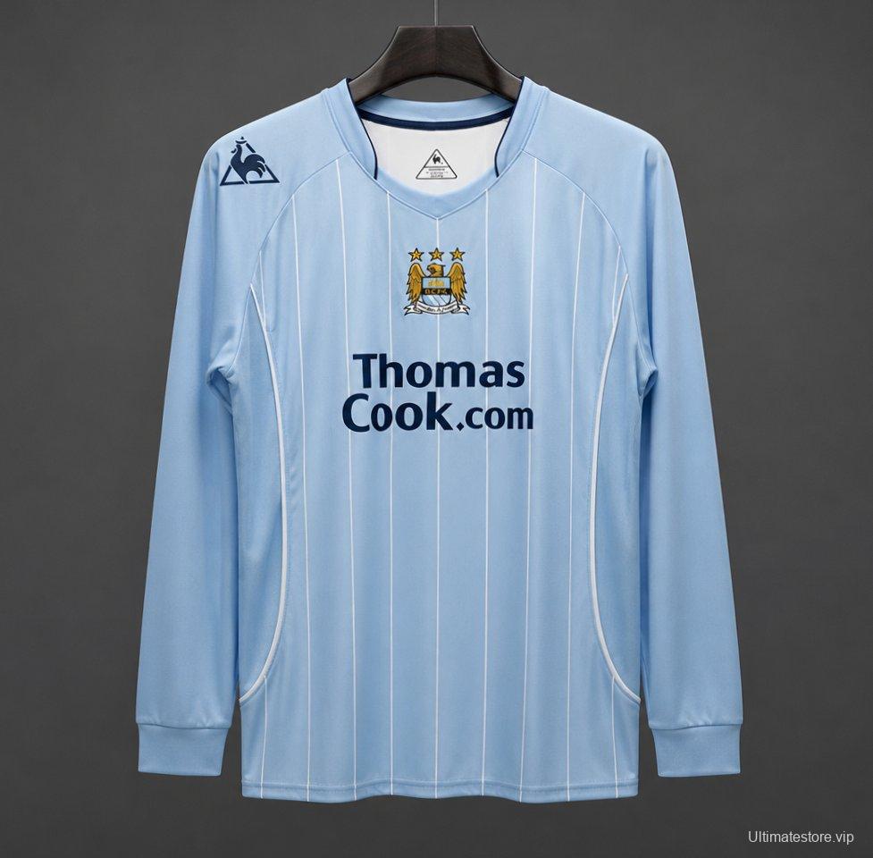 Retro 07/08 Manchester City Home Long Sleeve Soccer Jersey