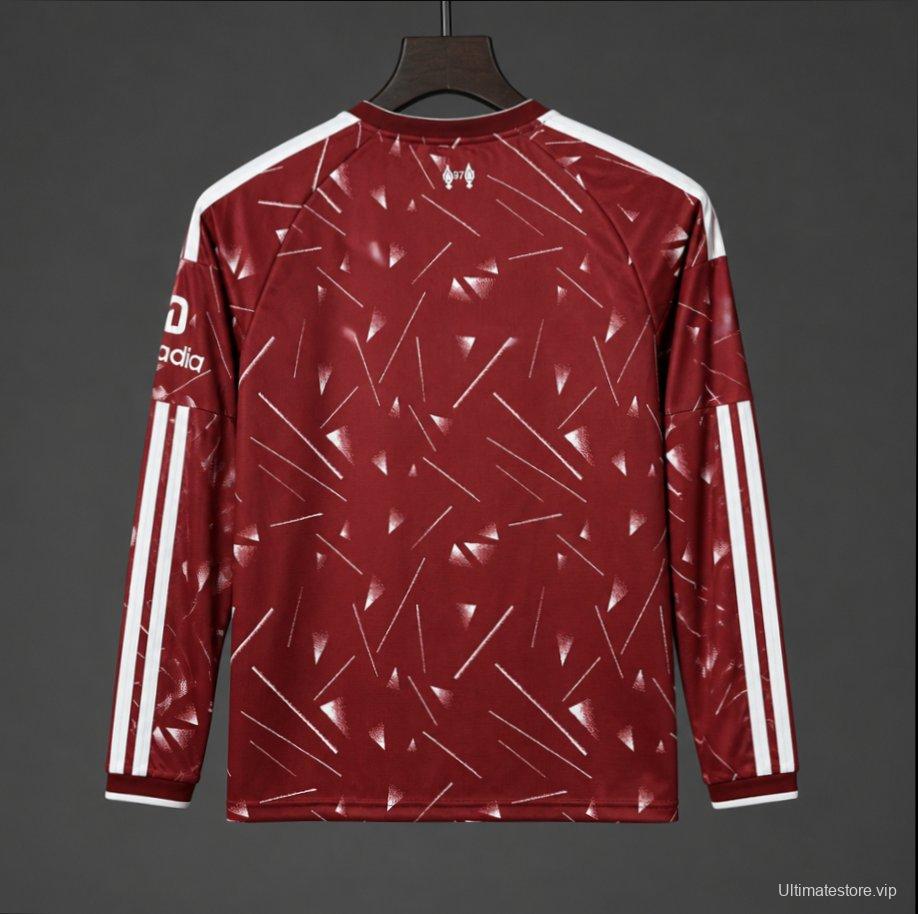 26/27 Liverpool Red with Triangle Pattern Long Sleeve Home Jersey