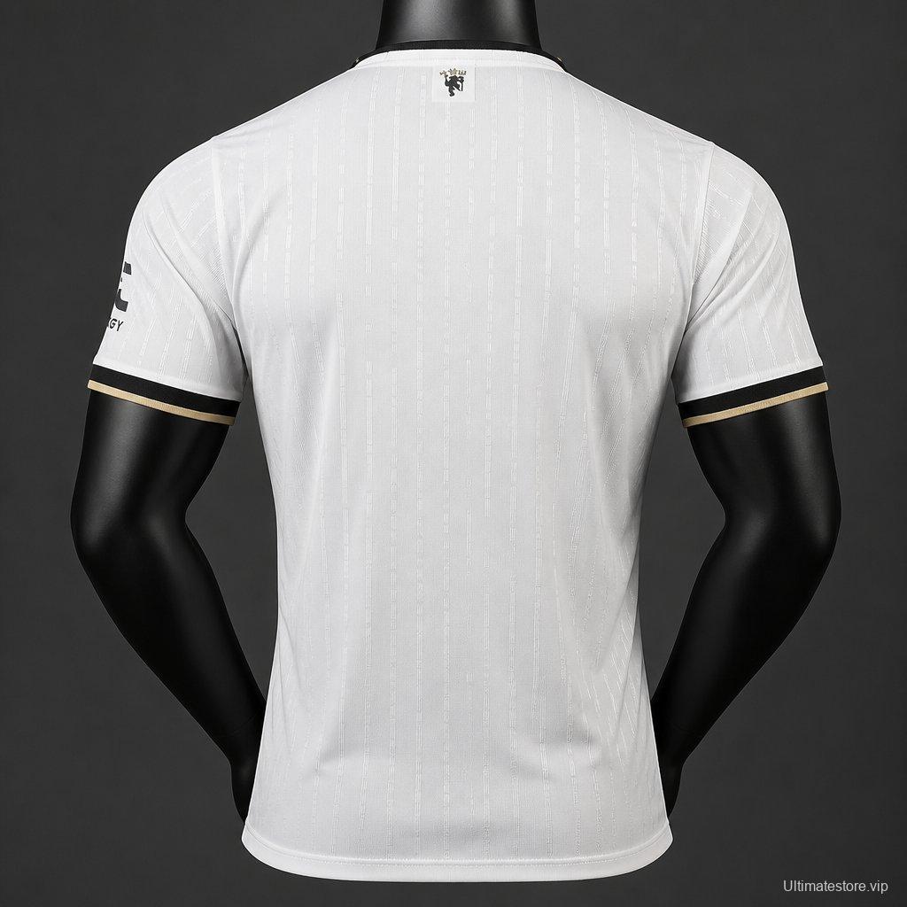 Player Version 26/27 Manchester United White with Gold Trim Away Jersey