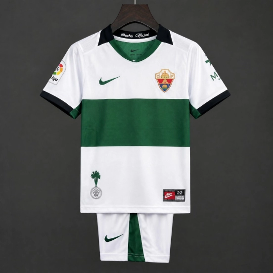 26/27 Kids Elche Home Green White Jersey Kit