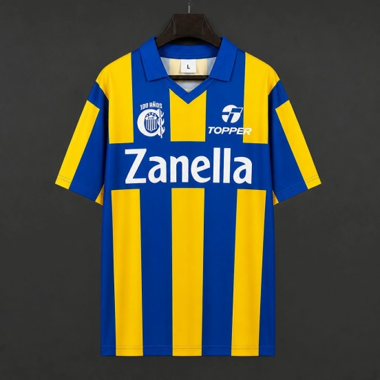 Retro 89/91 Rosario Central Home Blue Yellow Jersey